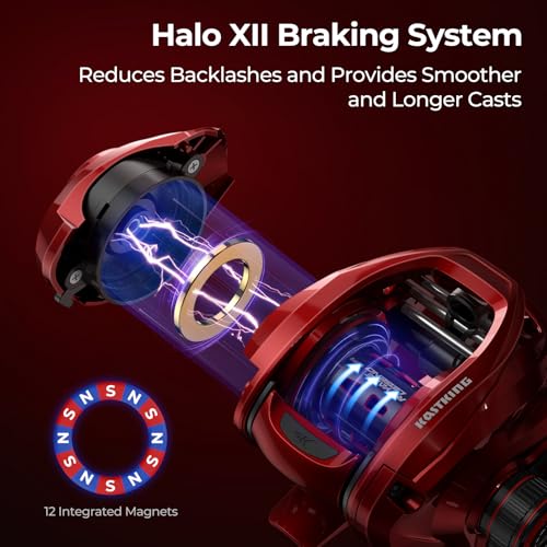 Baitcasting Fishing Reel 8.0:1 Gear Ratio Right Hand - KastKing Royale Legend Glory