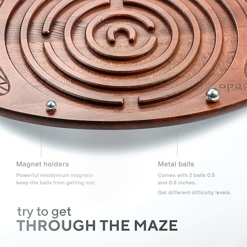 Bodo Maze Balance Board Beechwood - Wooden Wobble & Labyrinth Game for Kids & Adults