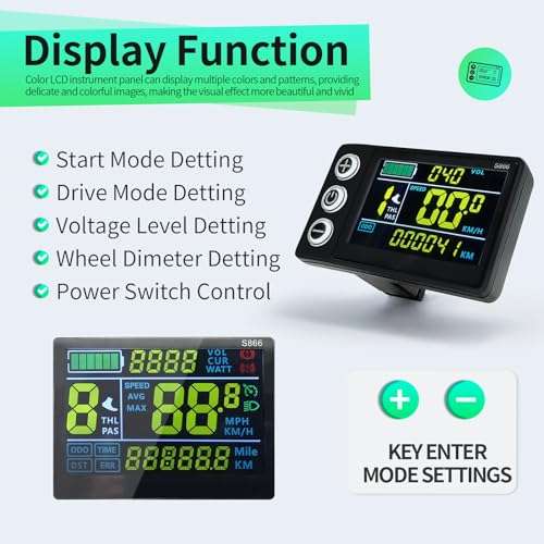 40A Brushless Ebike Controller with Color LCD Display for 1600W-2000W e-Bikes