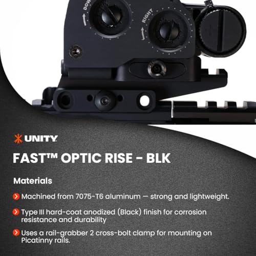 Unity Tactical Fast Optics Riser Black for Rifle Scopes