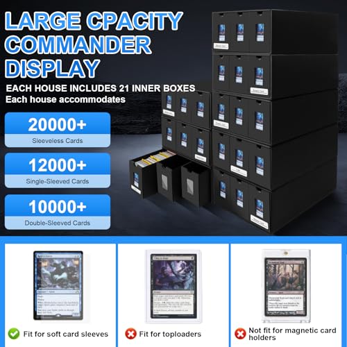ATPWONZ 21-600 CT Trading Card Storage Box with 72 Dividers & Labels