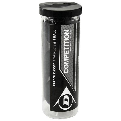 DUNLOP Competition Squash Balls, Yellow Dot (3 Ball Tube)