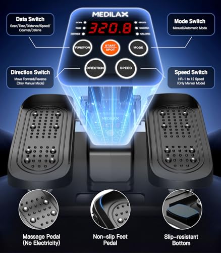 Under Desk Elliptical Machine Black Portable Low-Impact Exercise Equipment