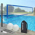 Olybeaka Blue Inground Pool Volleyball Net Set, Adjustable 15-26 FT, Rust-Resistant Aluminum Frame