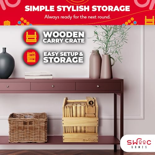 Swooc Kubb Yard Game Set - Premium Hardwood Outdoor Lawn Game for Adults & Kids