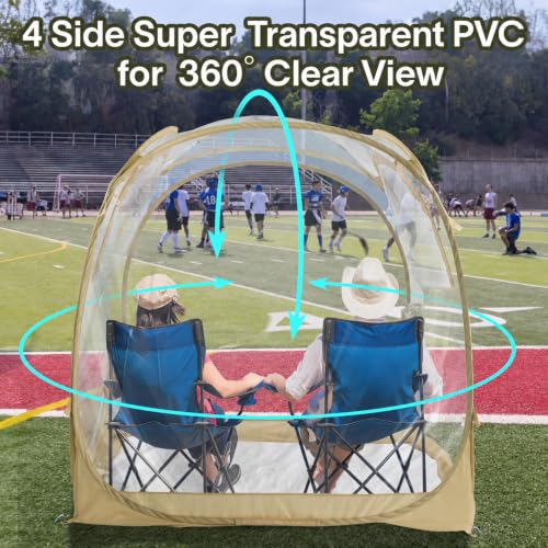 Pop-Up Sports Tent 70x70x63 Inches Cold Weather Weatherproof Shelter with Clear Panels - Variation of THIS listing