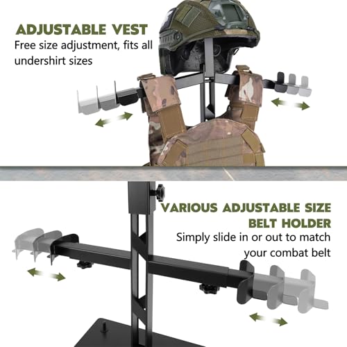 Pridefend Heavy Duty Steel Tactical Gear Stand - Holds Up to 100 lbs, Adjustable Display Rack for Police and Military Gear