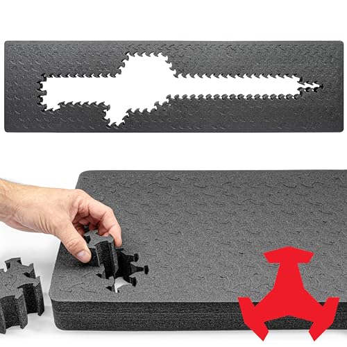 Reconfigurable Foam Insert for Rifle Cases - Charcoal 50.5 x 13.5 inches