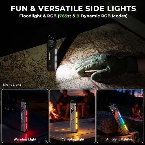 Wurkkos TD11 Tactical Flashlight - Gray, 3000 Lumens, Slim Flat EDC