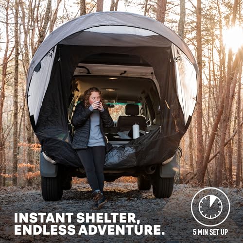 SUV Tailgate Tent with Awning for Small to Large SUVs - Easy 5-Minute Setup - Privacy Shelter & Sun Protection - Small to Mid-Size CUVs & SUVs
