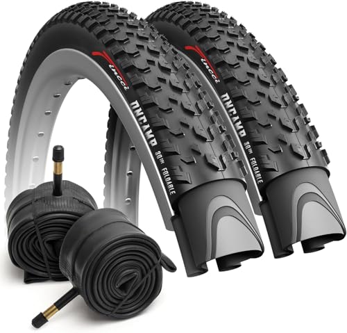 Fincci 27.5x2.10 Mountain Bike Tire & Tubes Black Foldable Kevlar Bead