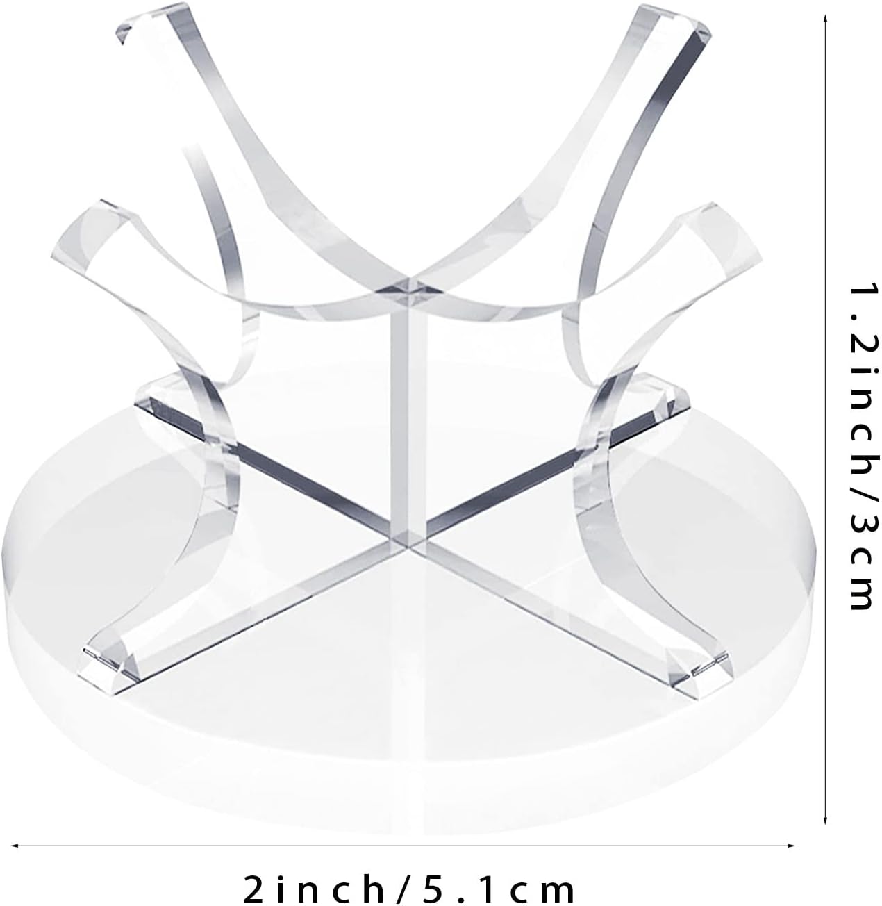 Skiennix Acrylic Baseball Stands - 2 Pack Display Racks with Non-Slip Rubber Pads for Sports Balls