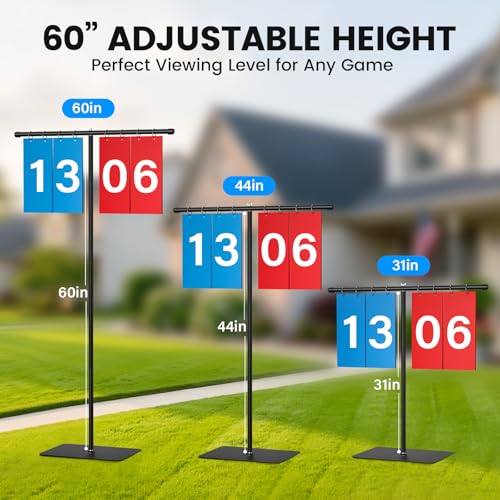 60-Inch Large Waterproof Scoreboard with Adjustable Stand for Sports & Lawn Games