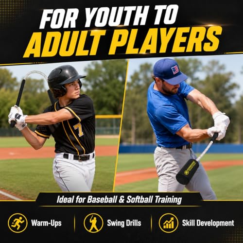 Baseball & Softball Swing Trainer Bat with Balls and Tote Bag - Practice Equipment