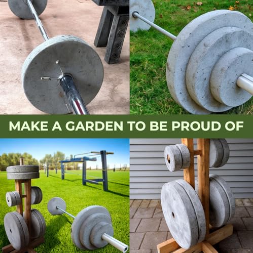 DIY Concrete Weight Plate Mold Set - Reusable 5-Piece ABS Plastic for Home Gym & Garden