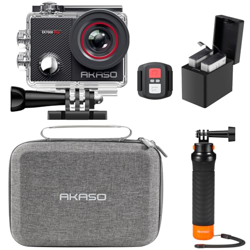 AKASO EK7000 Pro 4K Action Camera with Touch Screen Waterproof Floating Grip Bundle