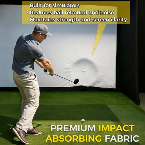 Diandian 10 x 8 ft Golf Simulator Enclosure Kit with 4K-Ready Impact Screen