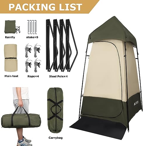 Leader Accessories 6.9FT Portable Camping Shower Tent - Green/Beige, Privacy Shower & Toilet Enclosure