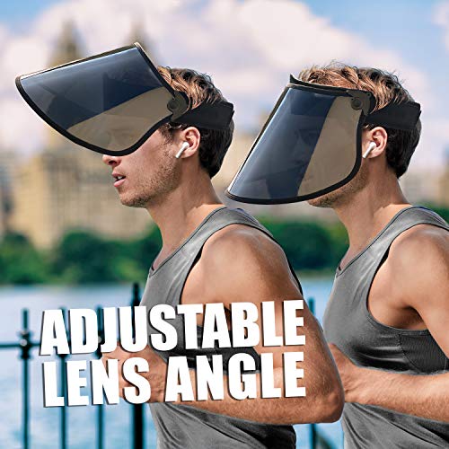 Full Face Polarized Sun Visor Shield UV Protection Adjustable 19-25 Inches