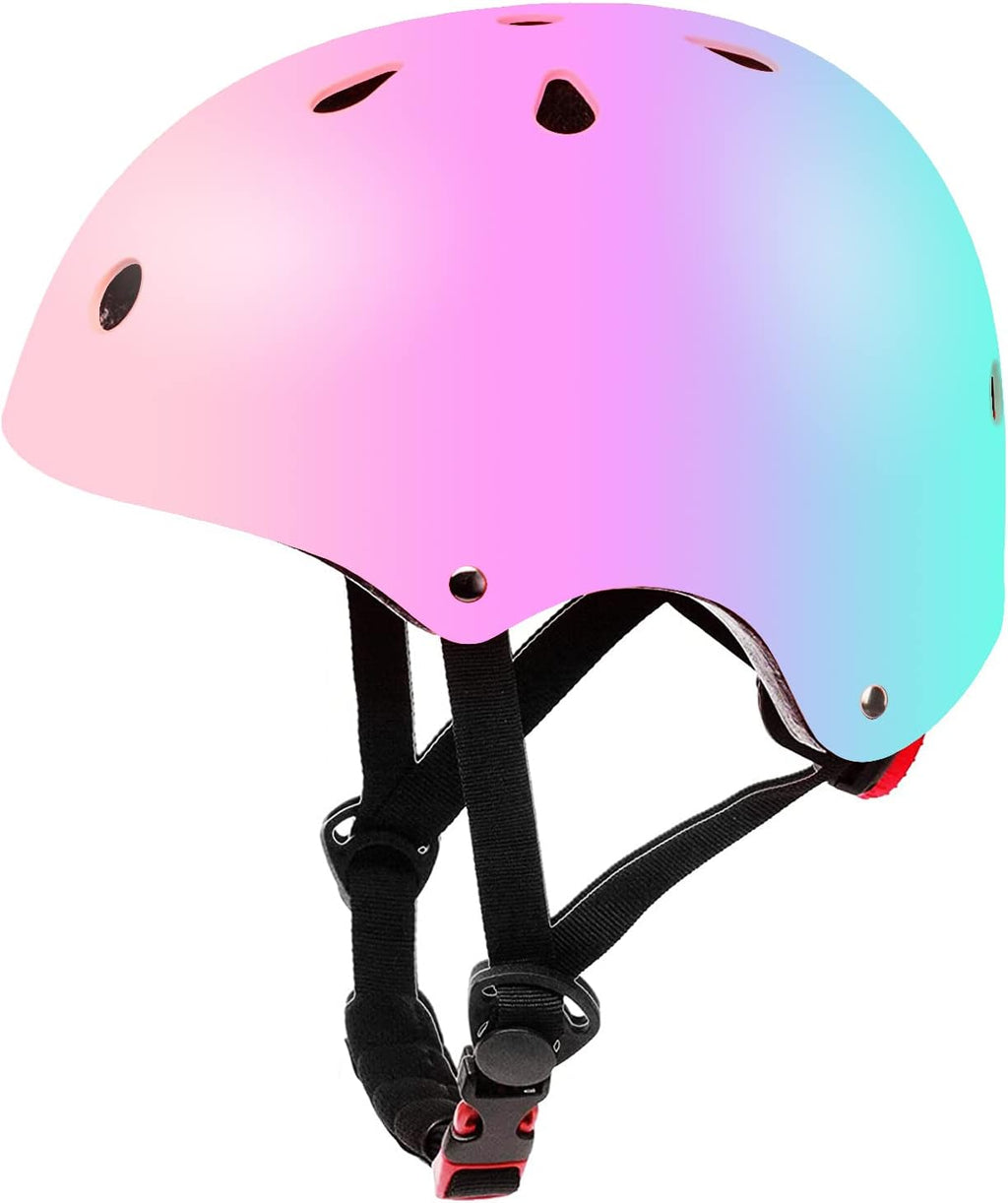 Skiennix Adjustable Kids Bike Helmet - Color Gradient Design for Ages 3-14 | Perfect for Biking & Skating
