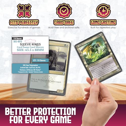 Sleeve Kings Card Sleeves 63.5x88mm 60 Micron 1100ct - Card Game Protection