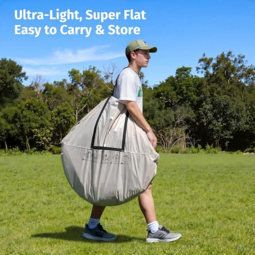 Beige 5x5 FT Pop Up Bubble Tent for Weather Protection - Sun & Rain Shelter