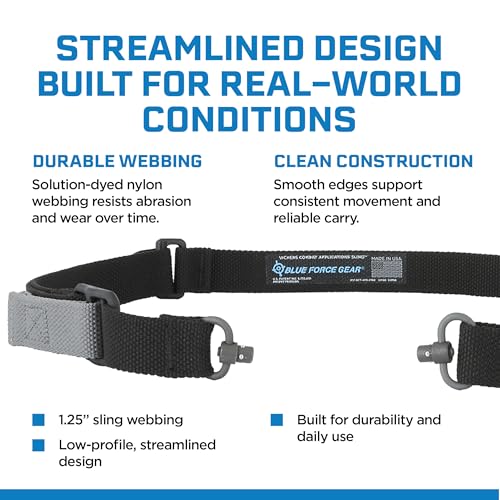 Blue Force Gear Black 2-Point Adjustable Sling 1.25" Width US-Made