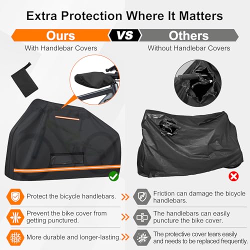 Upgraded XXL Bike Cover for 3 Bikes on Rack Waterproof Outdoor Storage