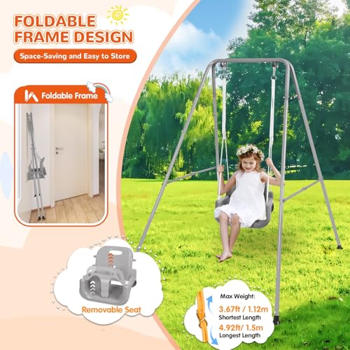 3-in-1 Toddler Swing Set for Indoor & Outdoor Use - Heavy Duty Baby Swing
