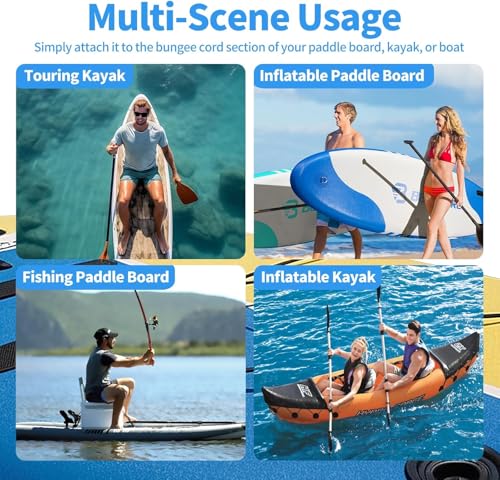 Black Paddle Board Cup Holder - No-Spill Elastic Drink & Phone Mount for SUP & Kayak