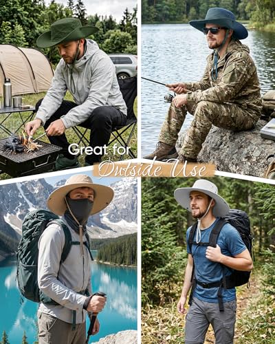 Men's Wide Brim Sun Protection Bucket Hat - Dark Gray