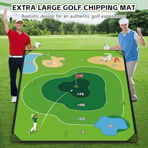 Large Outdoor Indoor Golf Chipping Game Set - 71x71 Inches for Adults & Family