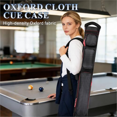 AMAZCHAT 2x4 Pool Cue Case Waterproof Dustproof Holds 2 Butts & 4 Shafts