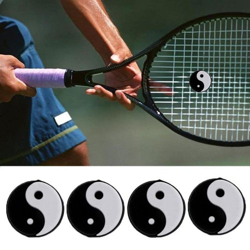 RLECS 6PCS Yin and Yang Tennis Racquet Dampener Vibration Dampener Suit for The Tennis Players More Professional (Black White)