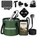Portable Camping Shower with Heater and Solar Panel - 5 Gallon Water Bucket