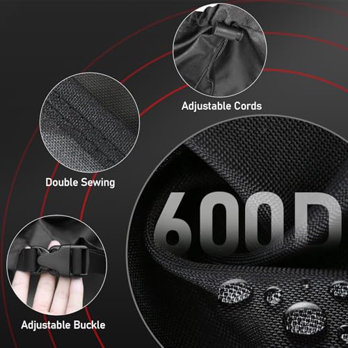 Boat Motor Cover Waterproof Heavy Duty 25-50 HP Black - Fade-Resistant