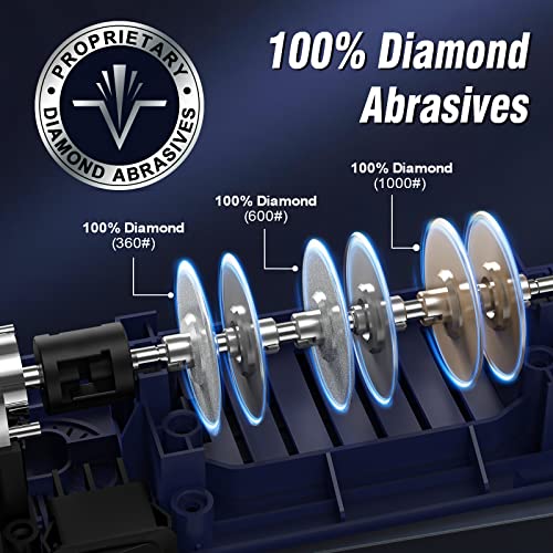 Electric Knife Sharpener for Kitchen Knives with Diamond Abrasives, 3-Stage Precision Edge Guide