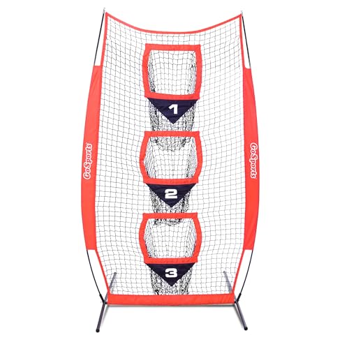 GoSports 8 x 4 ft Football Throwing Target Net - Red Practice Aid
