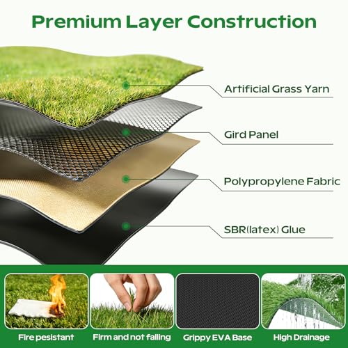 RIKADE 5 x 4 ft Golf Hitting Mat with Dual-Turf & Ball Tray - Indoor/Outdoor Practice