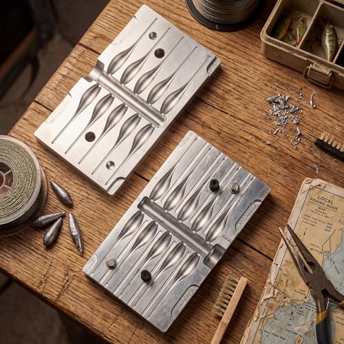 Aluminum Soft Plastic Fishing Lure Mold Kit - 10 Cavities for Crappie Baits, 2-inch