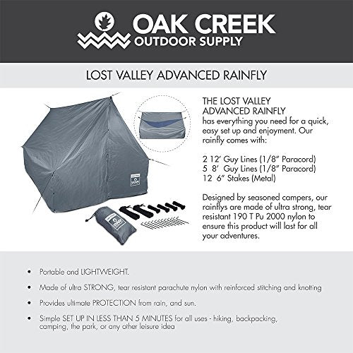 110-Inch Waterproof Hammock Rain Fly with Guy Lines and Stakes