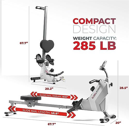 Sunny Health & Fitness Smart Magnetic Rowing Machine - Full Body Workout