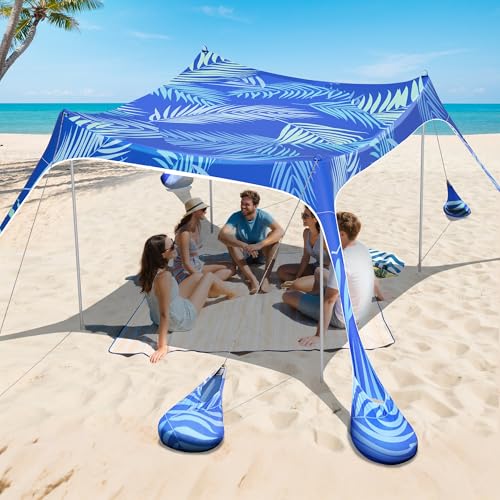 10x10 FT Beach Tent Sun Shelter UPF 50+ UV Protection Windproof Portable Shade