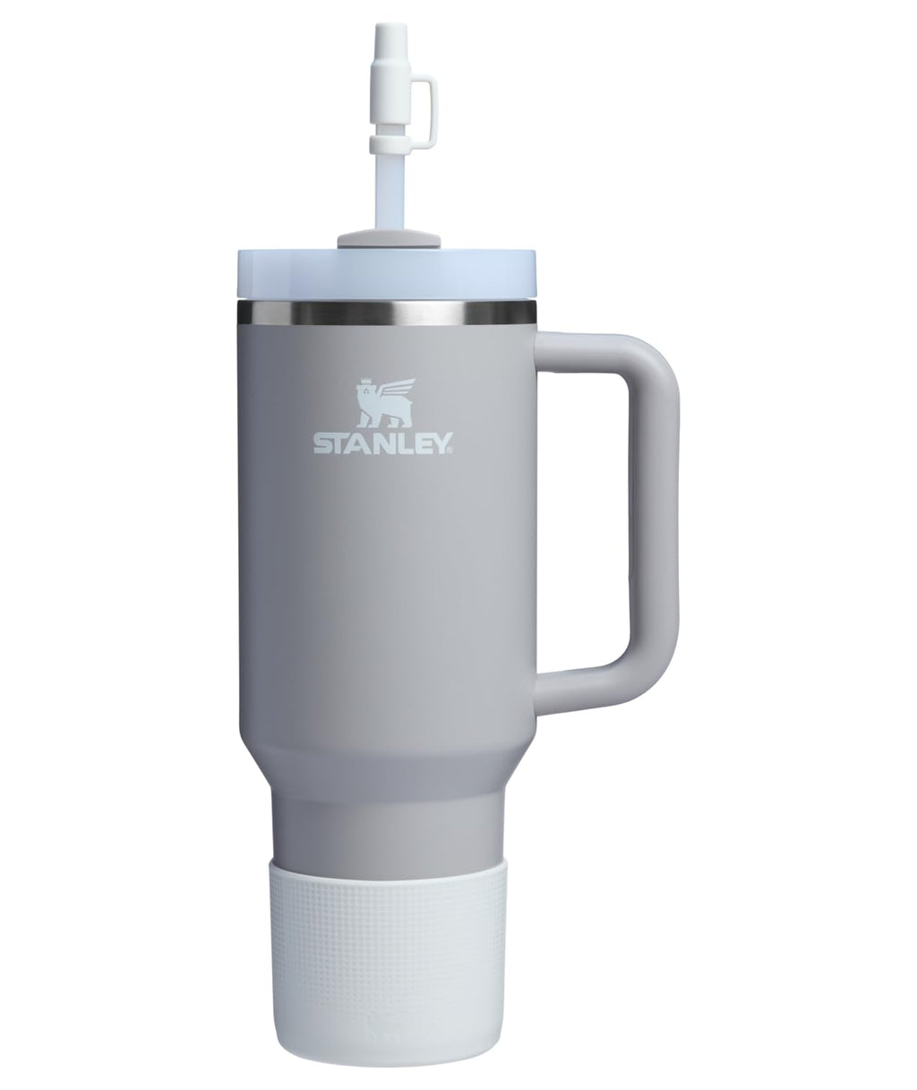 STANLEY Quencher Boot and Straw Cover Cap | Anti-Slip Silicone Protector for 40 oz Tumbler with Handle | Accessory Set for Stainless Steel Drinking Cup | BPA-Free | Pale Stone