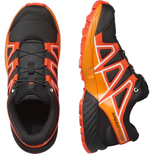 Kids Speedcross J Trail Running Shoes - Unisex, 4 Big Kid, Black Cherry Turmeric
