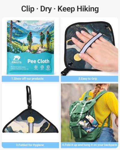 Pee Cloth for Women Hiking Essentials - Mountains Variation 2-Pack