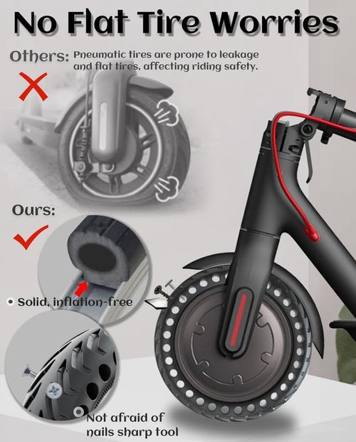 GLDYTIMES 8.5 Inch Scooter Tires, 50/75-6.1 Solid Tire for Hover 1 Journey Jive Pioneer Gotrax GXL V2 XR AOVOPRO ES80 Razor c25 iScooter i9s, 8 1/2 Honeycomb Kick Scooter Front Rear Replacement Wheels