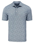 Cutter & Buck Pike Eco Flora Print Recycled Men's Big & Tall Polo - X-Large Tall Navy Blue