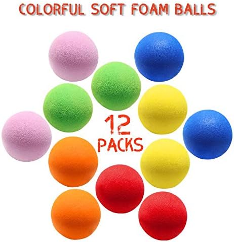Skiennix Soft Foam Balls - 12 Lightweight Mini Play Balls in Vibrant Assorted Colors | Safe Indoor Fun