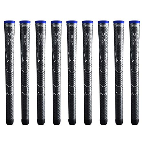 Winn Midsize Dark Gray Golf Grip Bundle - 9 Round Men’s Club Grips